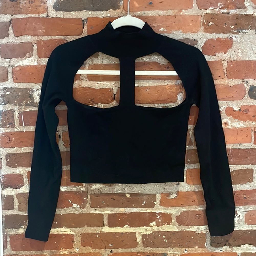 Long Sleeve Cropped Zara Top - Medium